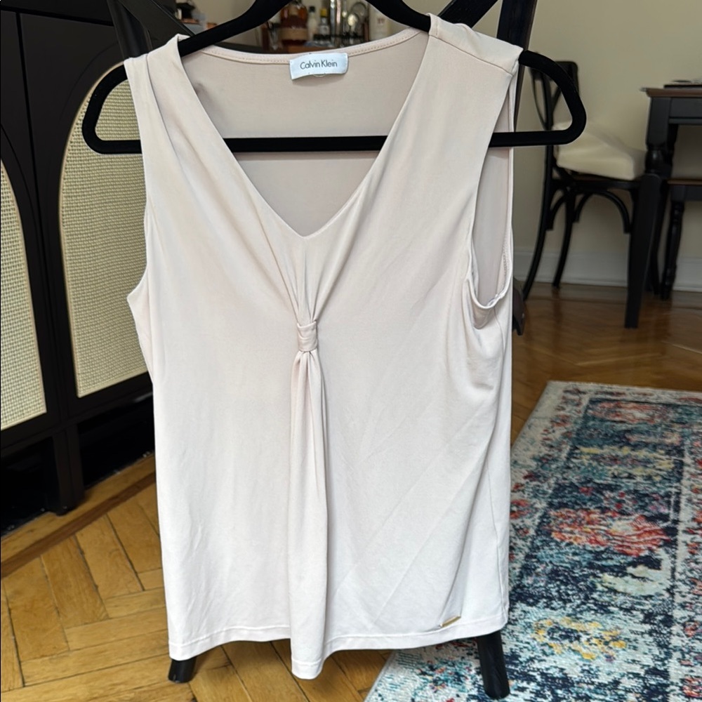 Calvin Klein Women's Cream Sleeveless Top